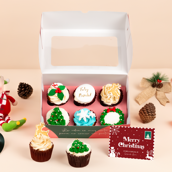 CAJA CUPCAKES NAVIDAD