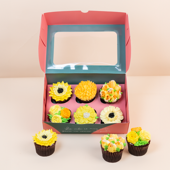 CUPCAKES FLORES AMARILLAS